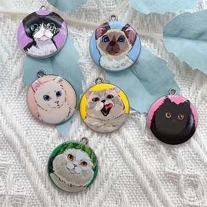 Earrings - 10 Stück Cartoon-Tier-Katzen-Emaille-Anhänger für die Schmuckherstellung,