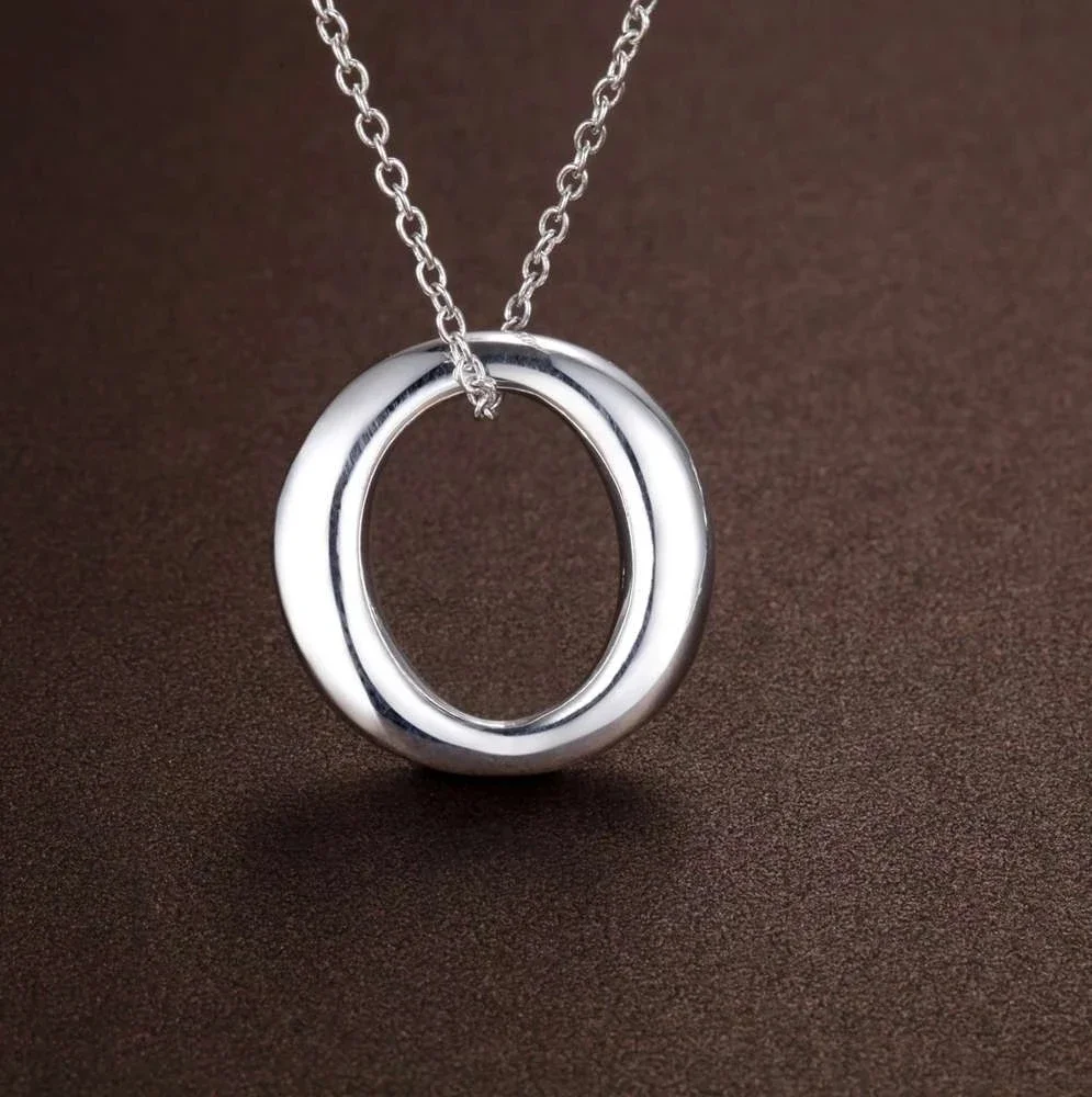 925 Sterling Silver Chain Necklace Men - Modische 925 Sterling Silber Einfache O-förmige