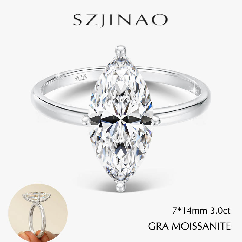 Moissanite Engagement Ring 1 Carat - GRA 2/3 CT Moissanit-Verlobungsring für Damen
