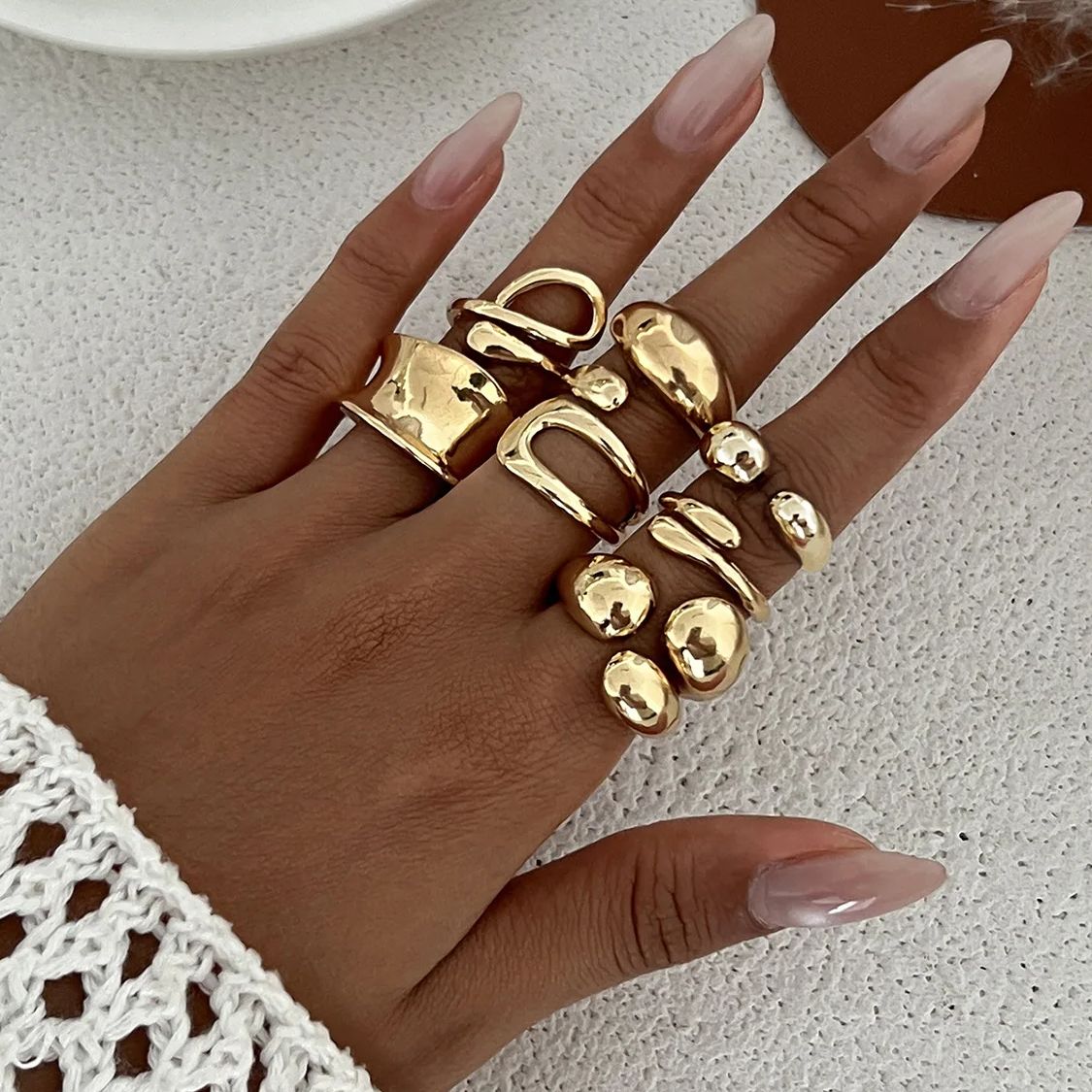 Vintage Punk Knuckle Rings Set - DIEZI Ein Satz Mode Hohl Geometrische