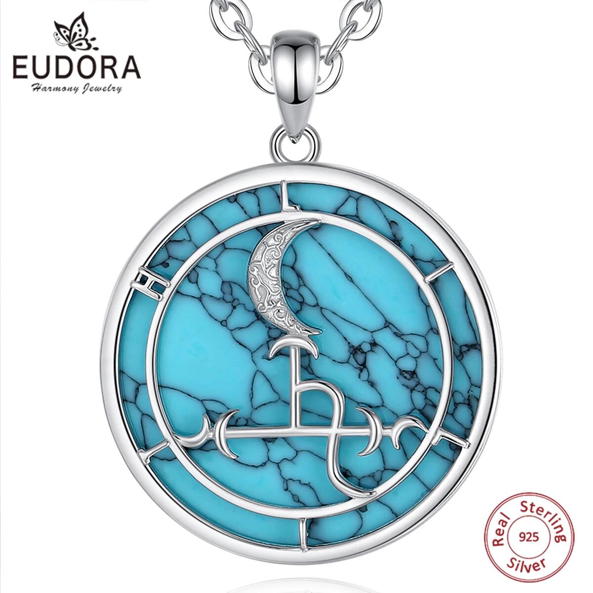 925 Sterling Silver Chain Necklace Men - Eudora Sterling Silber Lilith Mond Halskette