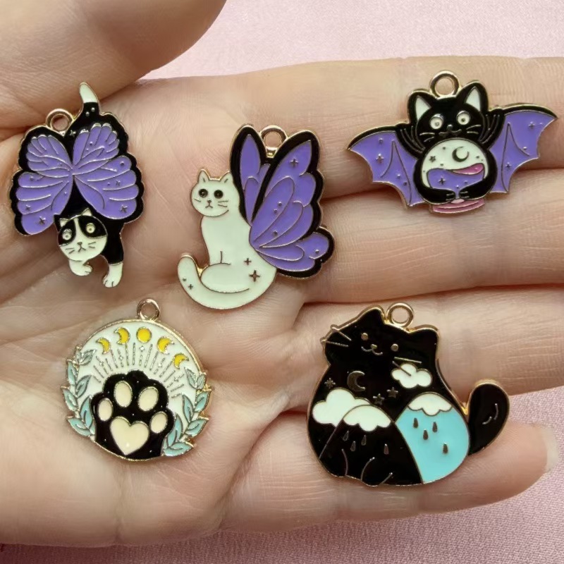 Earrings - 10 Stück Schmetterling Katze Liebe Koreanische
