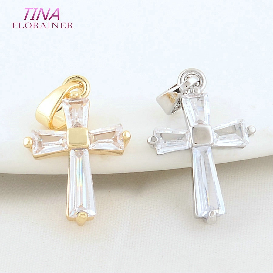 Cross Pendant Necklace Gold - 6 Stück 12*18MM 14K Goldfarbenes Messing