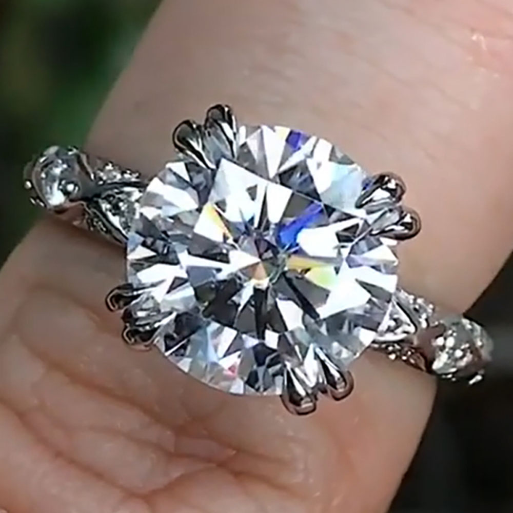 Moissanite Engagement Ring 1 Carat - Maßgefertigter Echter Platin PT950 Damen Hochzeit