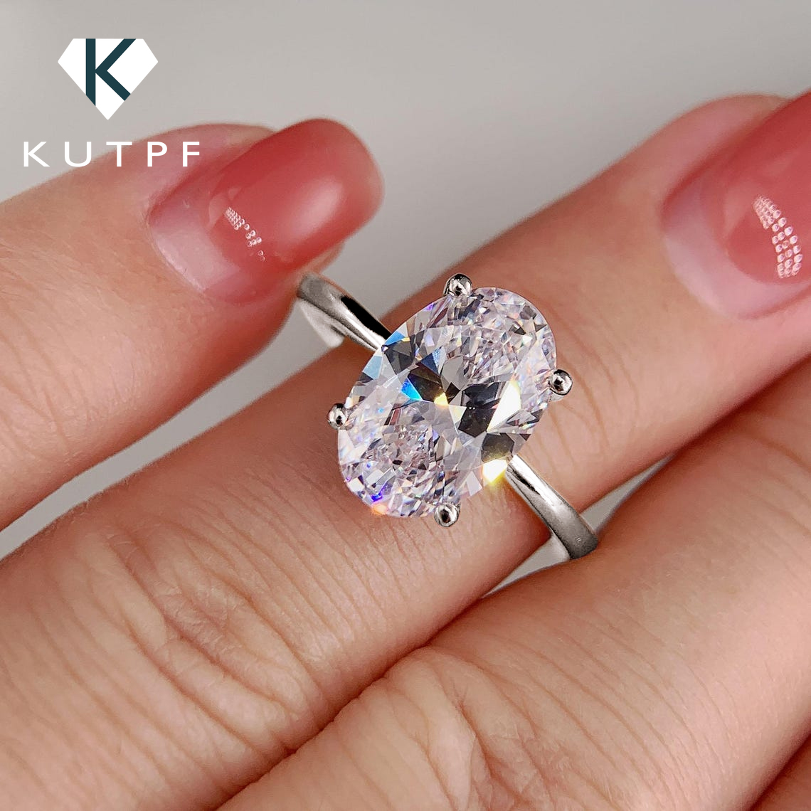 Moissanite Engagement Ring 1 Carat - 1/2/3 Karat oval geschliffene Moissanit-Verlobungsringe für
