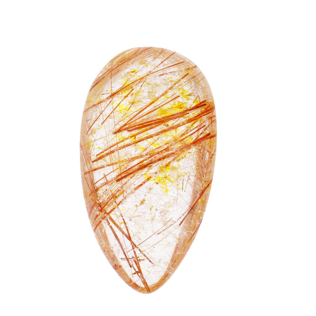 Crystal Pendant Necklace Natural Stone - Gold Rutilquarz Kristallanhänger Naturstein-Halskette für Männer