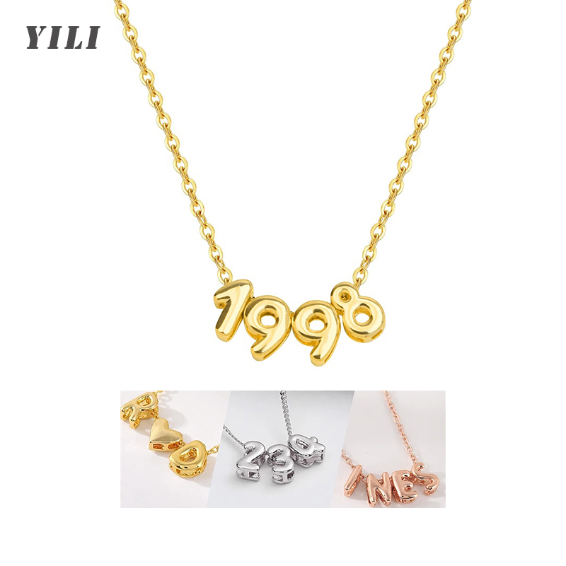 Initial Letter Necklace 18K Gold - Personalisierte 3D-Buchstaben-Halskette mit individuellem Namen, A-Z