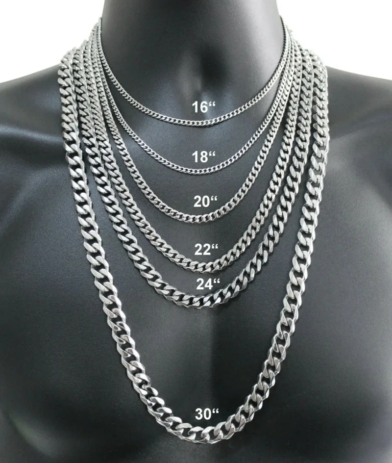Cuban Link Chain 12Mm - Herren-Halskette aus 925er-Sterlingsilber, 2/4/6/8/10/12 mm, 40–75