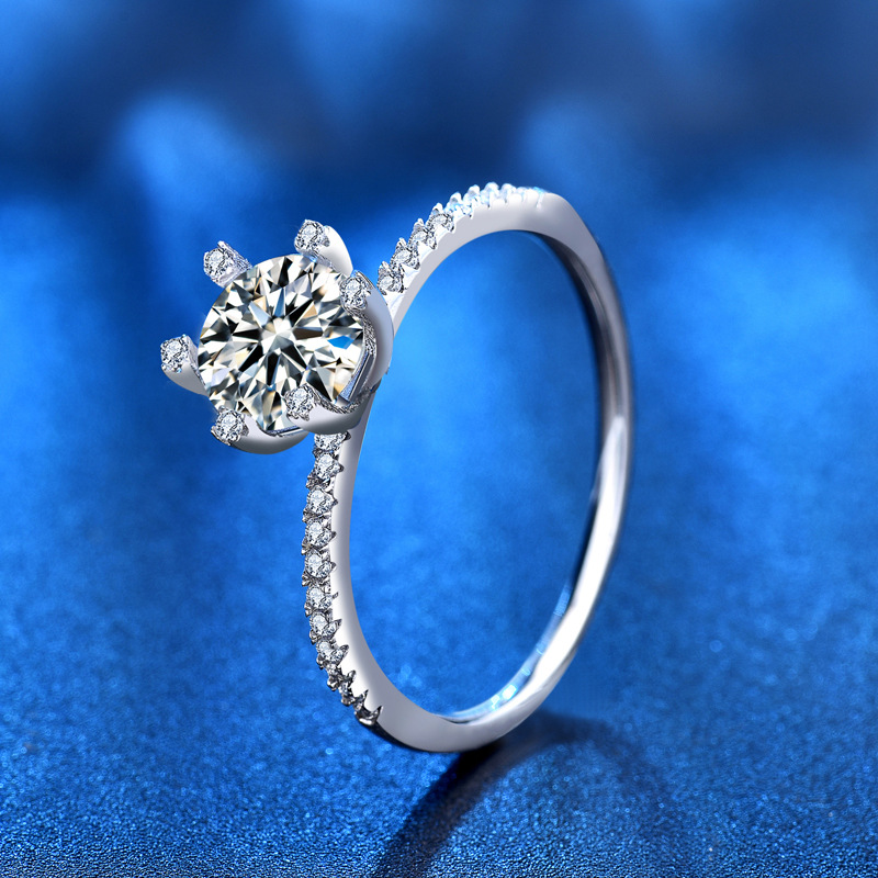 Moissanite Engagement Ring 1 Carat - S925 Hochzeit Verlobung Moissanit Ring Luxus