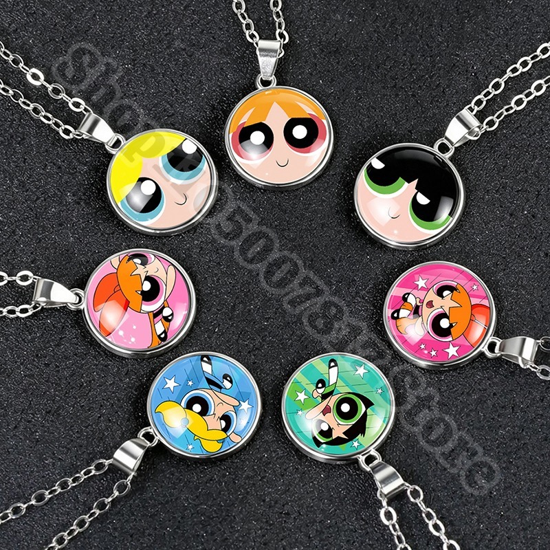 Anime Pendant Necklace - Kawaii Die Powerpuff Girls Niedliche Halskette