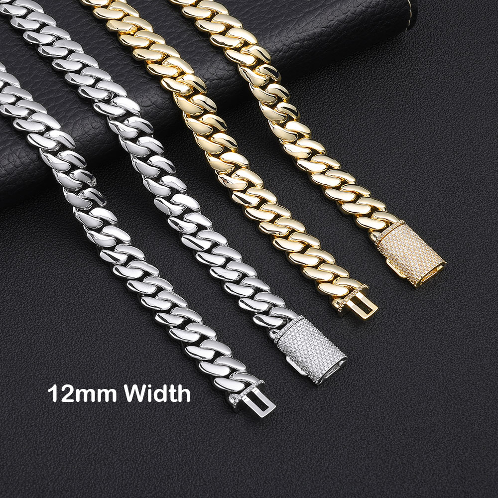 Cuban Link Chain 12Mm - ESKEEM 12mm 14K vergoldete kubanische Halskette,