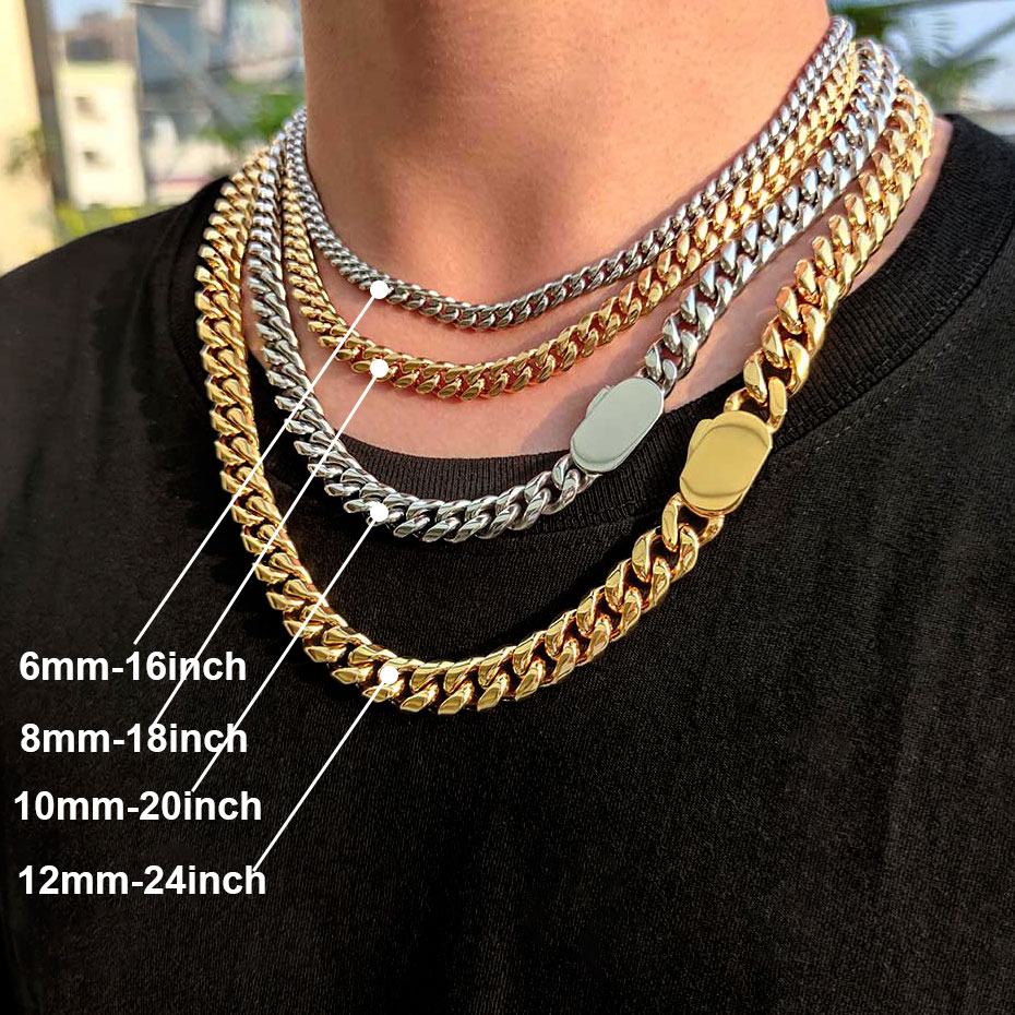 Cuban Link Chain 12Mm - 6-12mm Breite neuen Stil Edelstahl kubanische