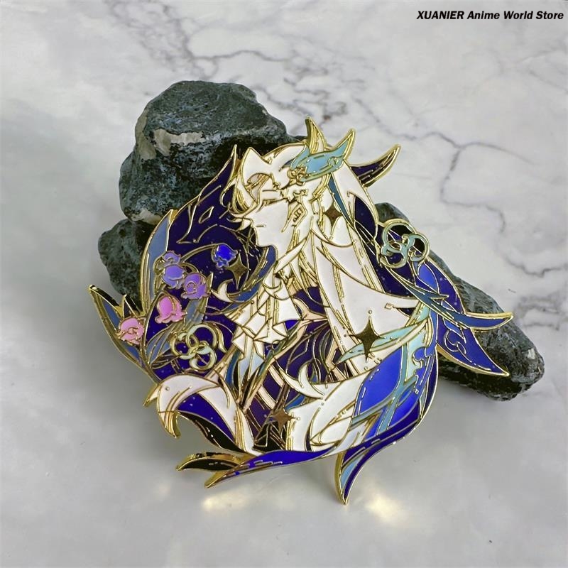 Anime Pendant Necklace - Anime Neuvillette Metall-Abzeichen Genshin Impact Brosche