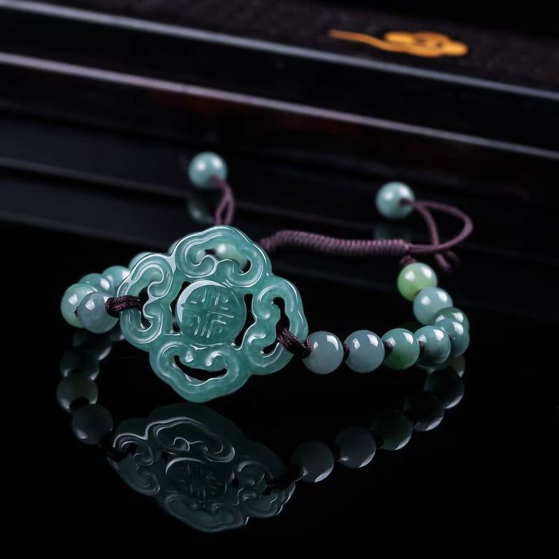 Bracelets - Natürliches Jadeit-Armband der Klasse A, originelles