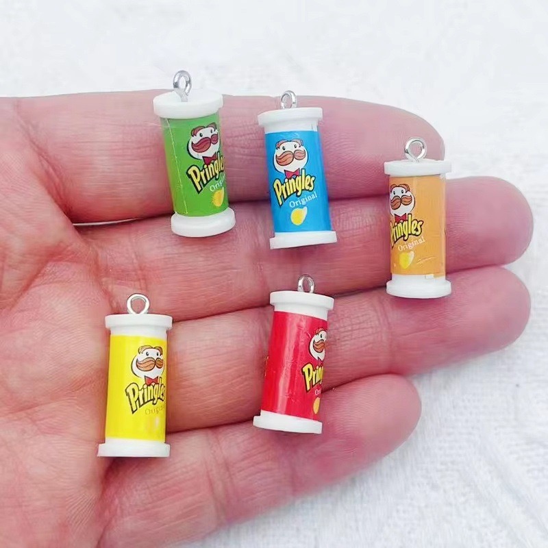 Earrings - 10 Stück Simulierte 3D-Eimerförmige Kartoffelchips-Anhänger aus