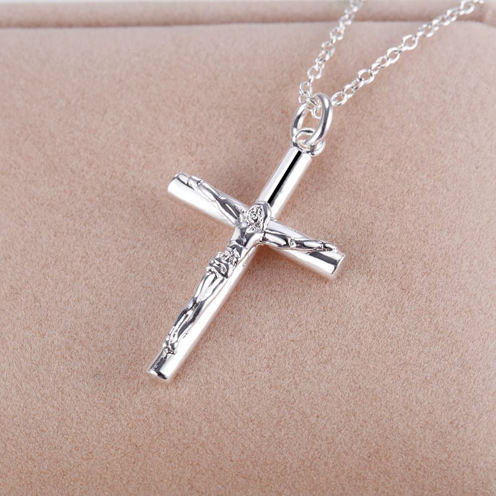 925 Sterling Silver Chain Necklace Men - Neue Halskette aus 925er-Sterlingsilber, Kreuz für