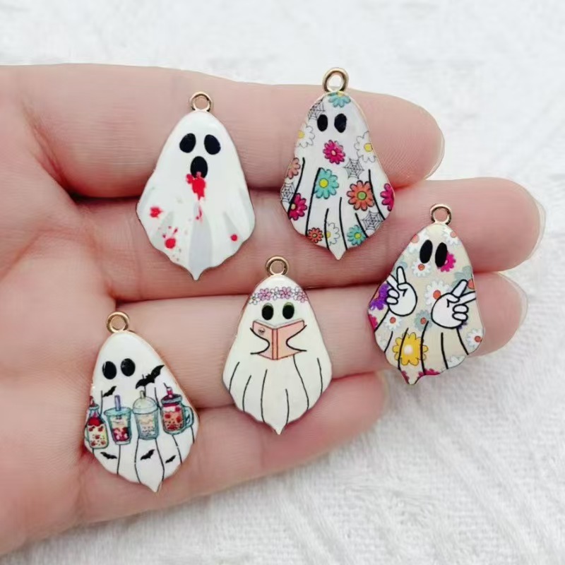 Earrings - 10 Stück Halloween-Anhänger im Gothic-Stil, niedliche
