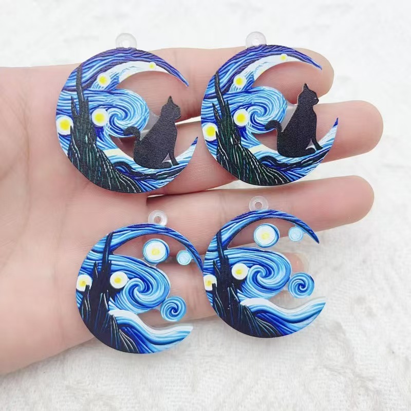 Earrings - 10 Stück Grenzüberschreitend Beliebte Acryl-Ohrringe mit