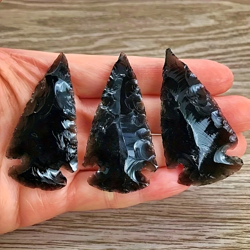 Crystal Pendant Necklace Natural Stone - 1-Obsidian-Pfeil-Anhänger – handgeschnitzter Naturstein-Anhänger, geeignet für