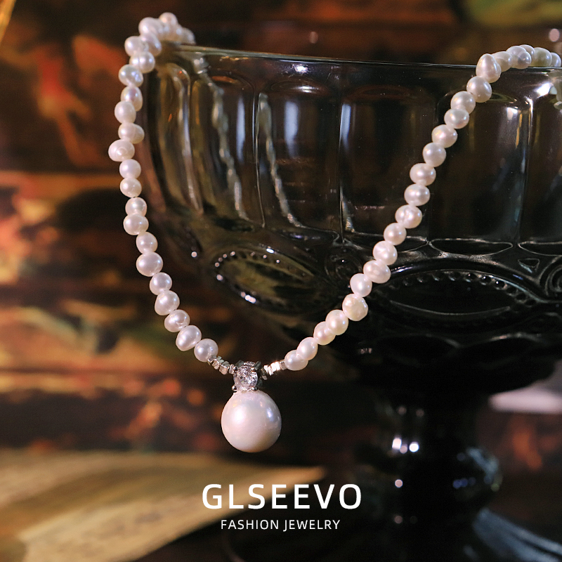 Pearl Choker Necklace Vintage - Neue Mode Süßwasser Perle Zirkon Halskette