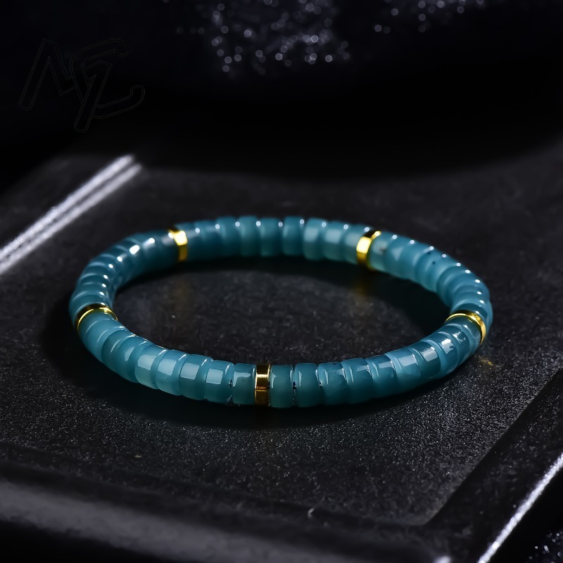 Bracelets - Natürliche Jadeit Blauwasser Abakus-Perlen Spacer-Armband Luxus-Qualitätsschmuck