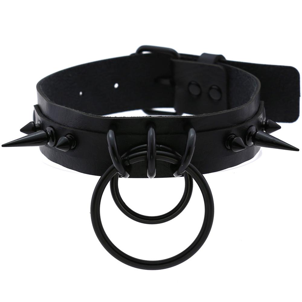 Goth Punk Spike Choker - Schwarzen Stachel Halsband Goth Leder Spike