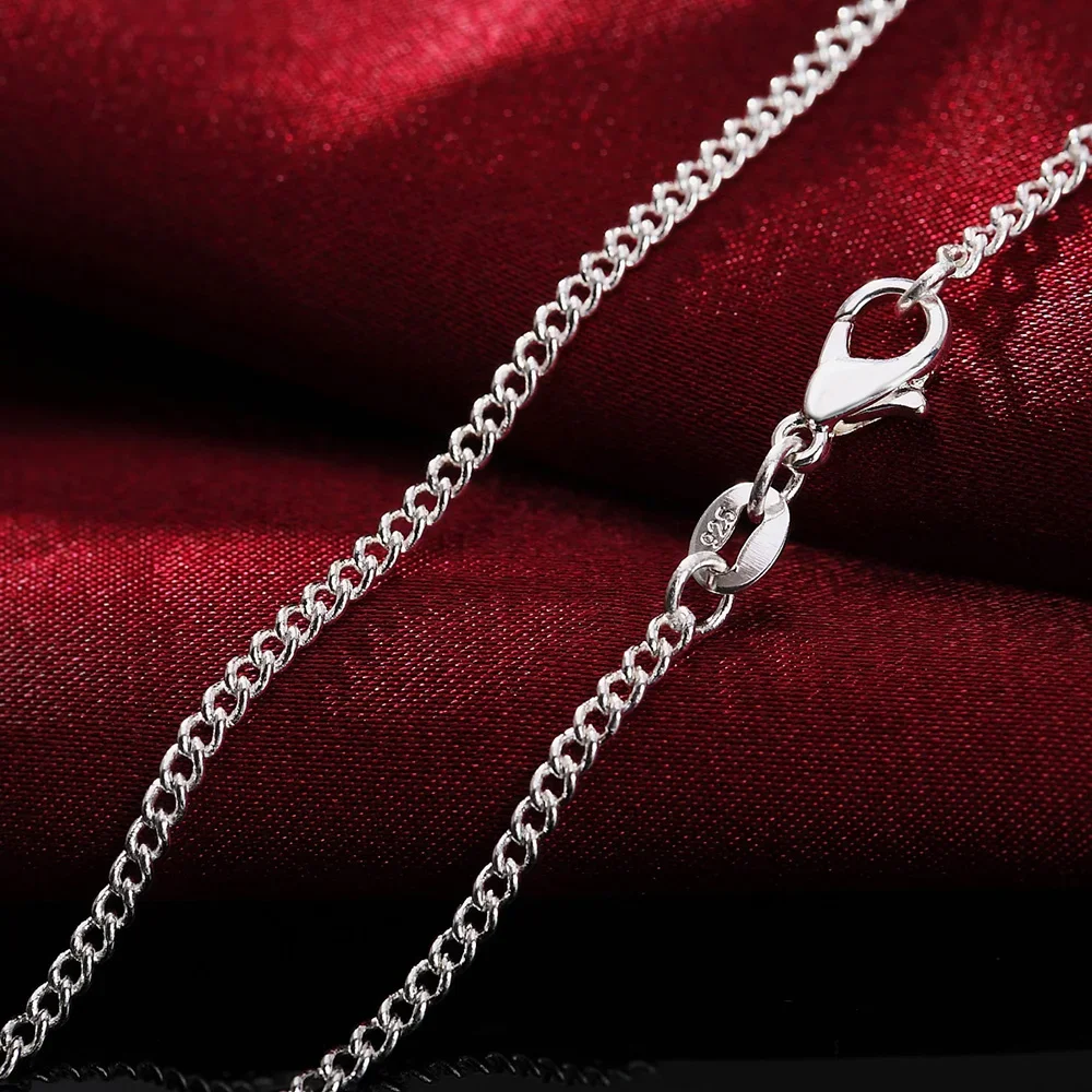 925 Sterling Silver Chain Necklace Men - 40-75cm 925 Sterling Silber klassische 2mm