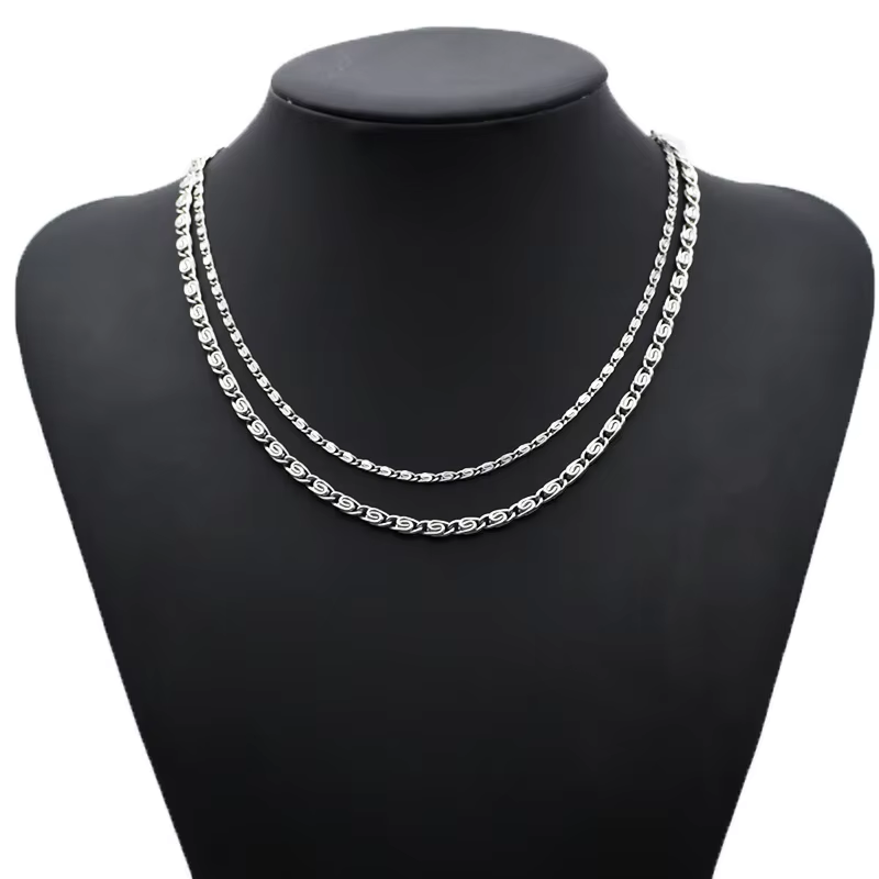 925 Sterling Silver Chain Necklace Men - Andara 925 Sterling Silber 18K Gold