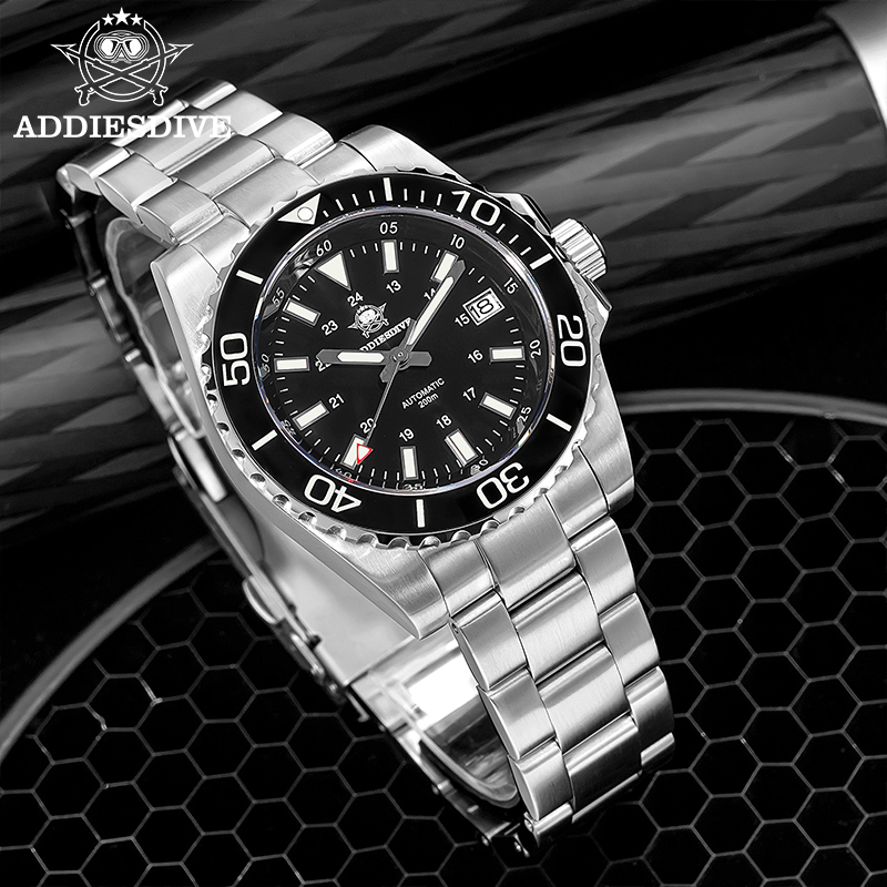 Watch Accessories - ADDIESDIVE Herrenuhr 8215 Mechanische Saphir-Leucht-Taucheruhr 200