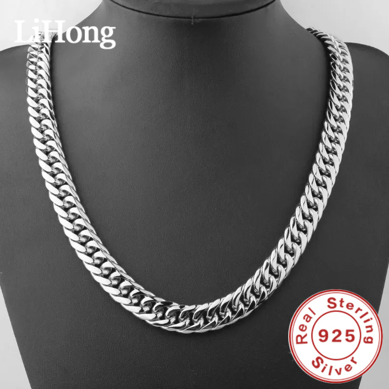 Cuban Link Chain 12Mm - 925 Sterling Silber 45-60cm 10mm Kubanische
