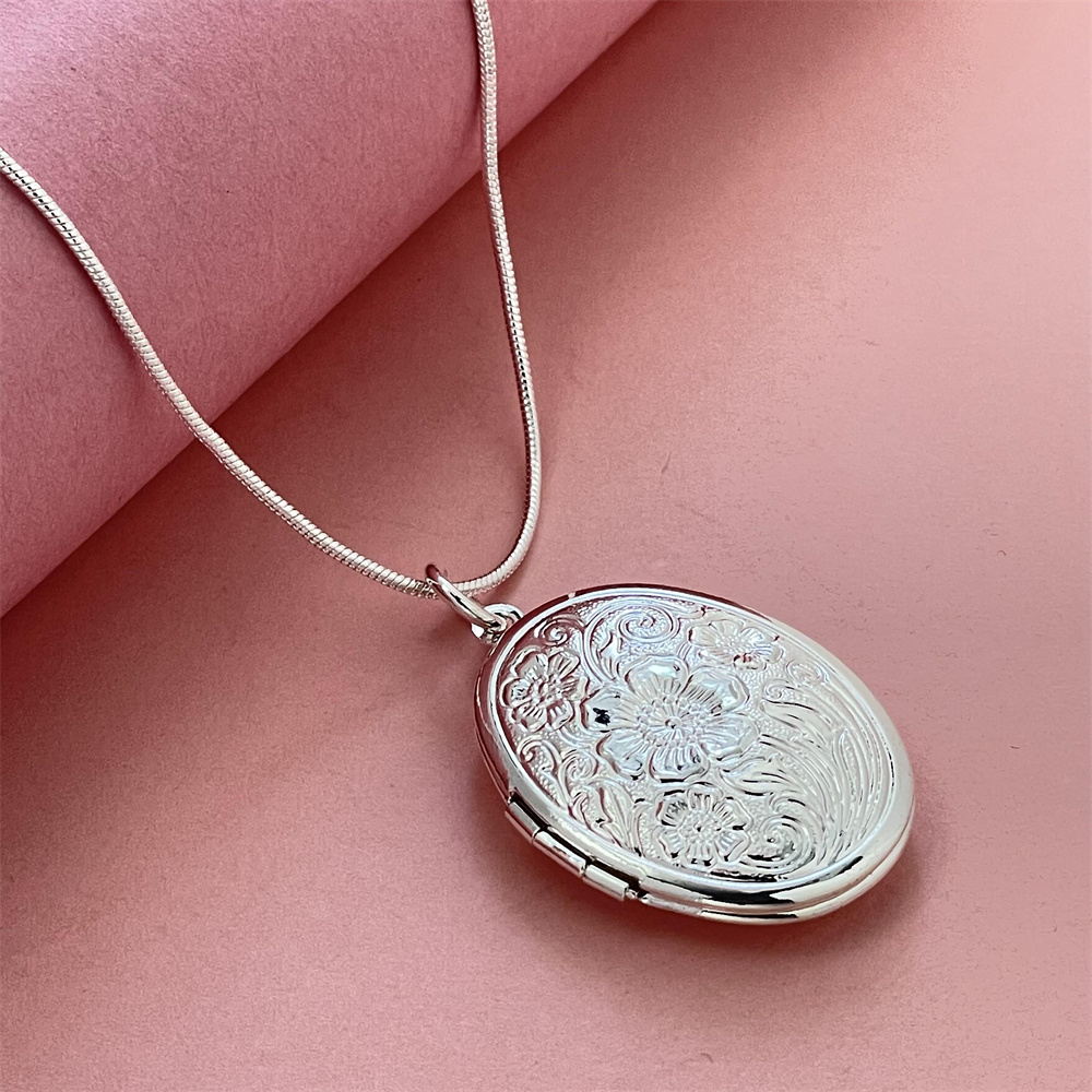 925 Sterling Silver Chain Necklace Men - 925 Silber Schlange Halskette ovalen Foto