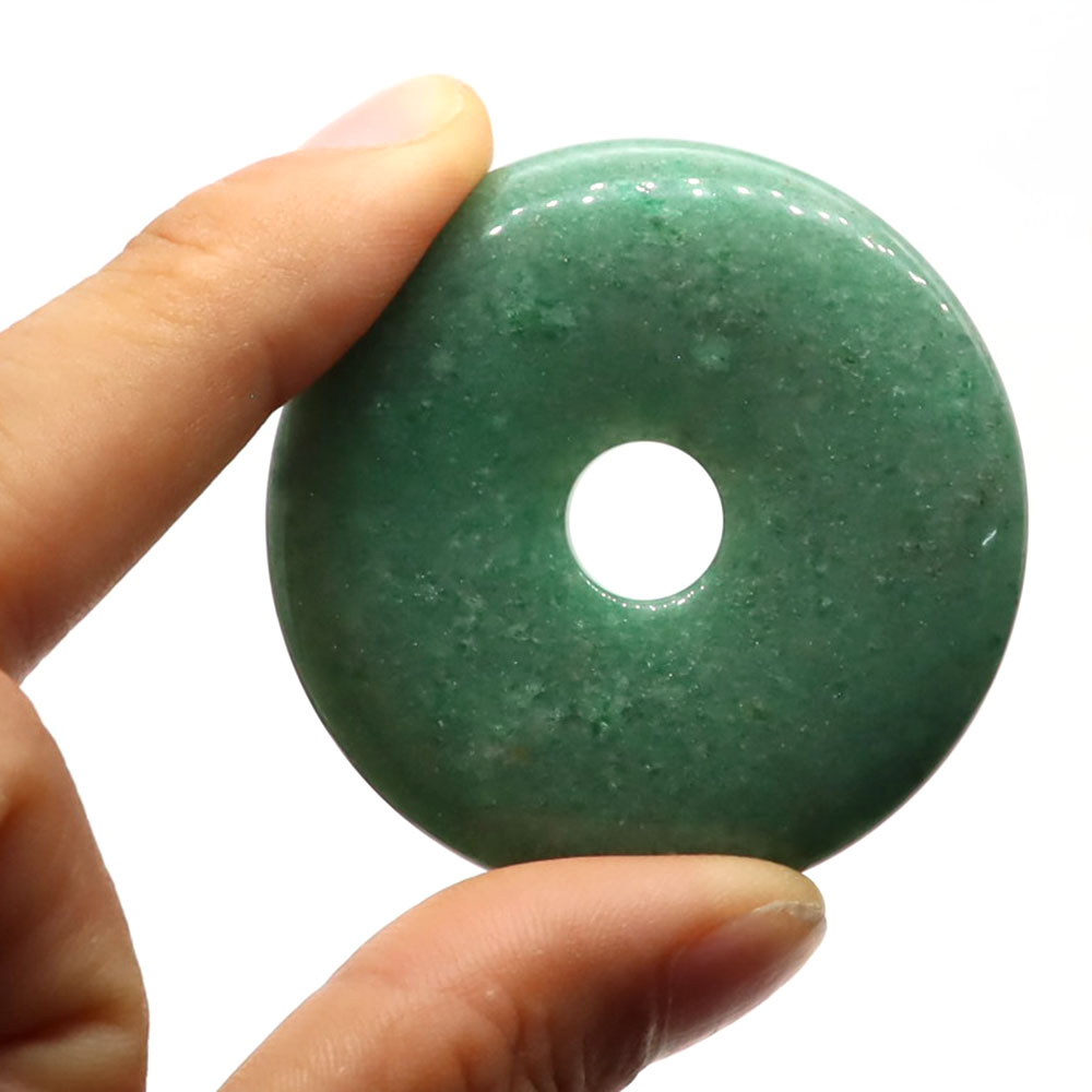 Crystal Pendant Necklace Natural Stone - 50mm Naturstein-Donuts mit großem Loch, Tigerauge,