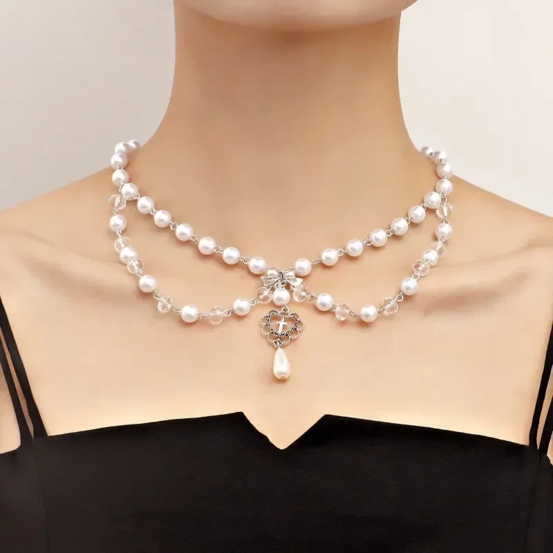 Punk Kreuze Anhänger Halskette – Pearl Choker Necklace Vintage Bewertung und Preis