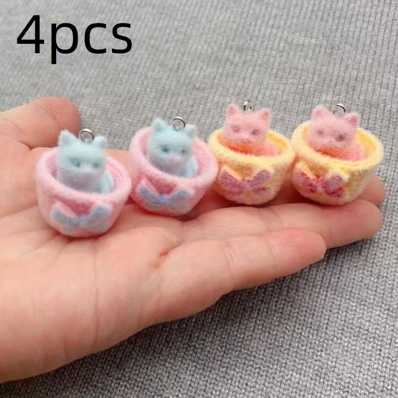 4 Stück 3D-Plüsch-Katzenanhäng – Earrings Bewertung und Preis