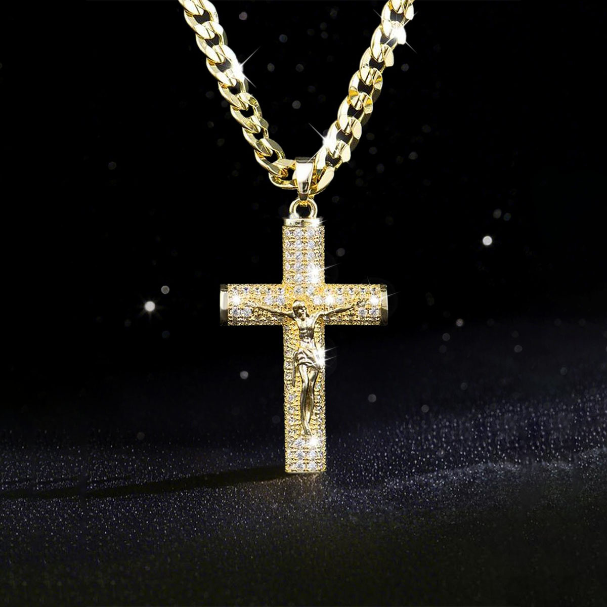 Vergoldete Kreuzkette für Herr – Cross Pendant Necklace Gold Bewertung und Preis