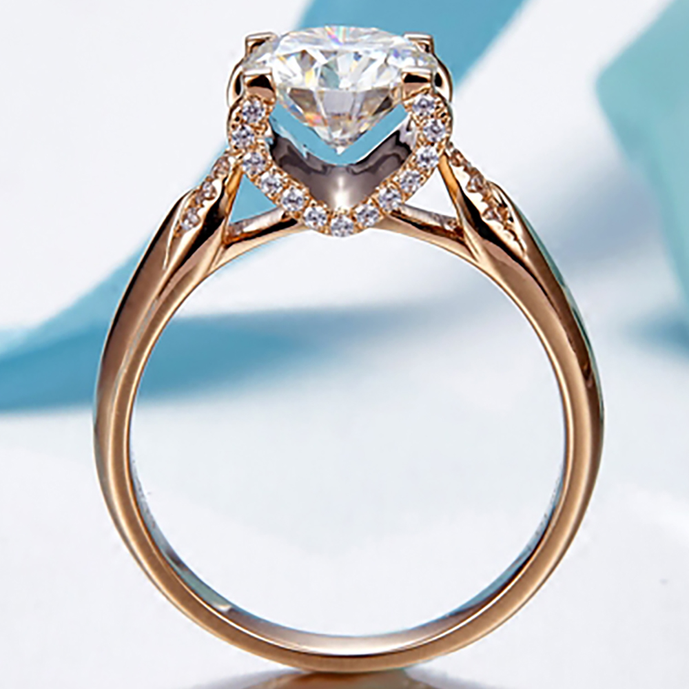 Benutzerdefinierter massiver 1 – Moissanite Engagement Ring 1 Carat Bewertung und Preis