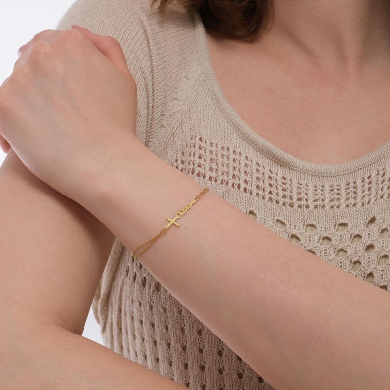 Personalisiertes Taufnamen-Arm – Cross Pendant Necklace Gold Bewertung und Preis