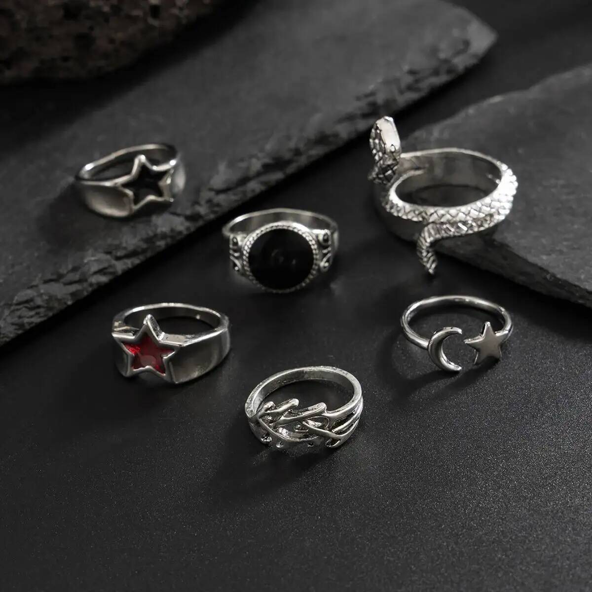 KunJoe 6-teiliges neues Goth-S – Vintage Punk Knuckle Rings Set Bewertung und Preis