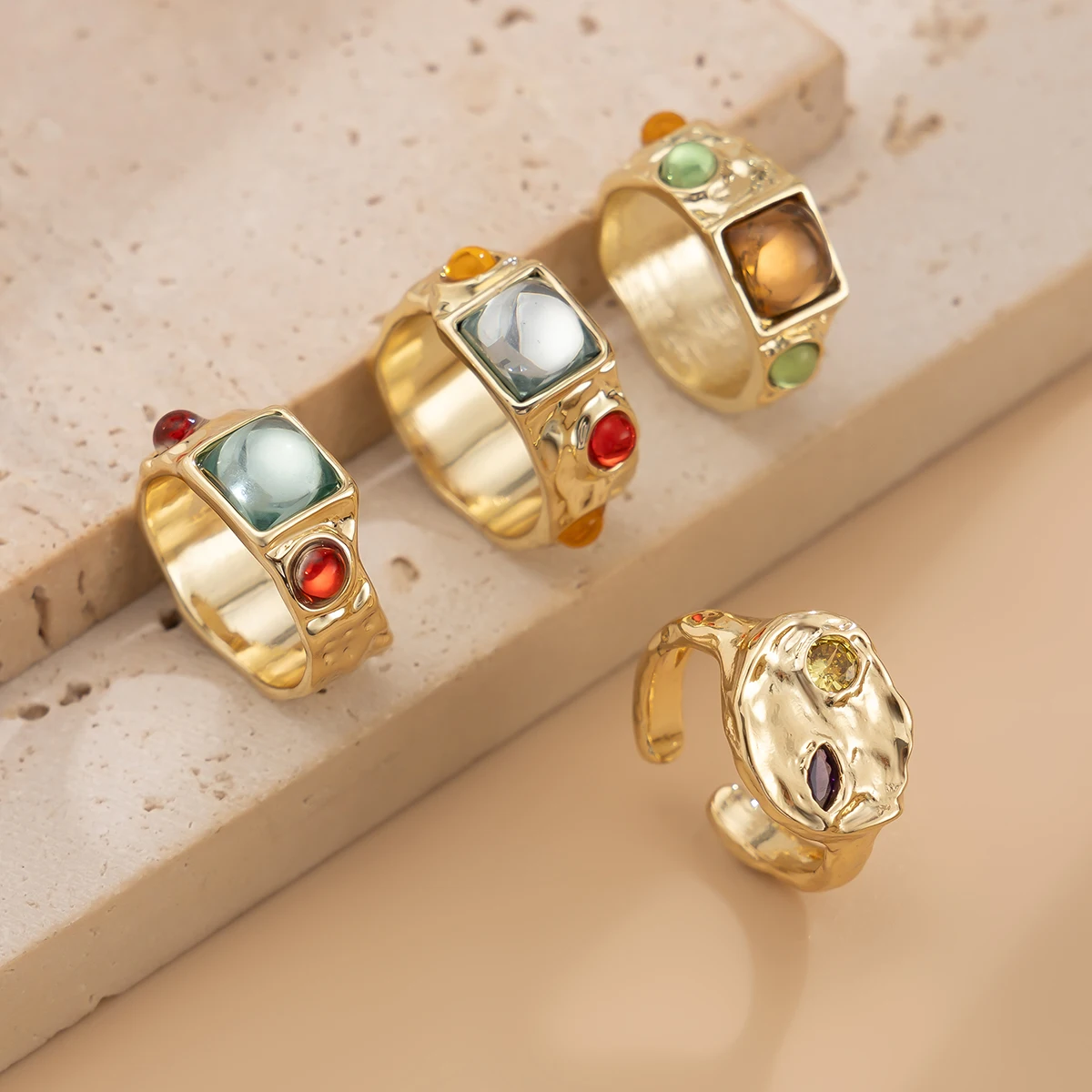 4 Teile/satz Vintage Bunte Kri – Vintage Punk Knuckle Rings Set Bewertung und Preis