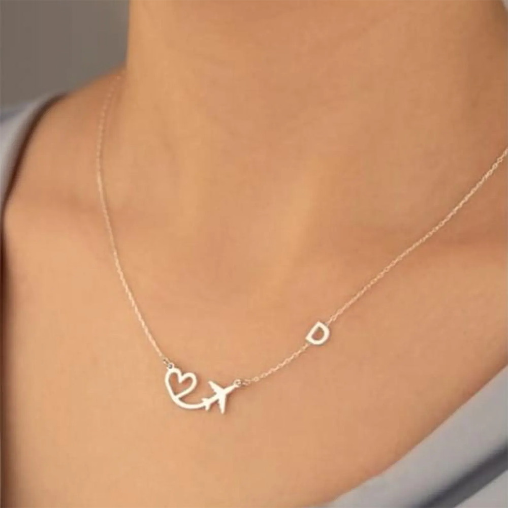 Personalisierte Herz-Flugzeug- – Custom Name Necklace Stainless Steel Bewertung und Preis