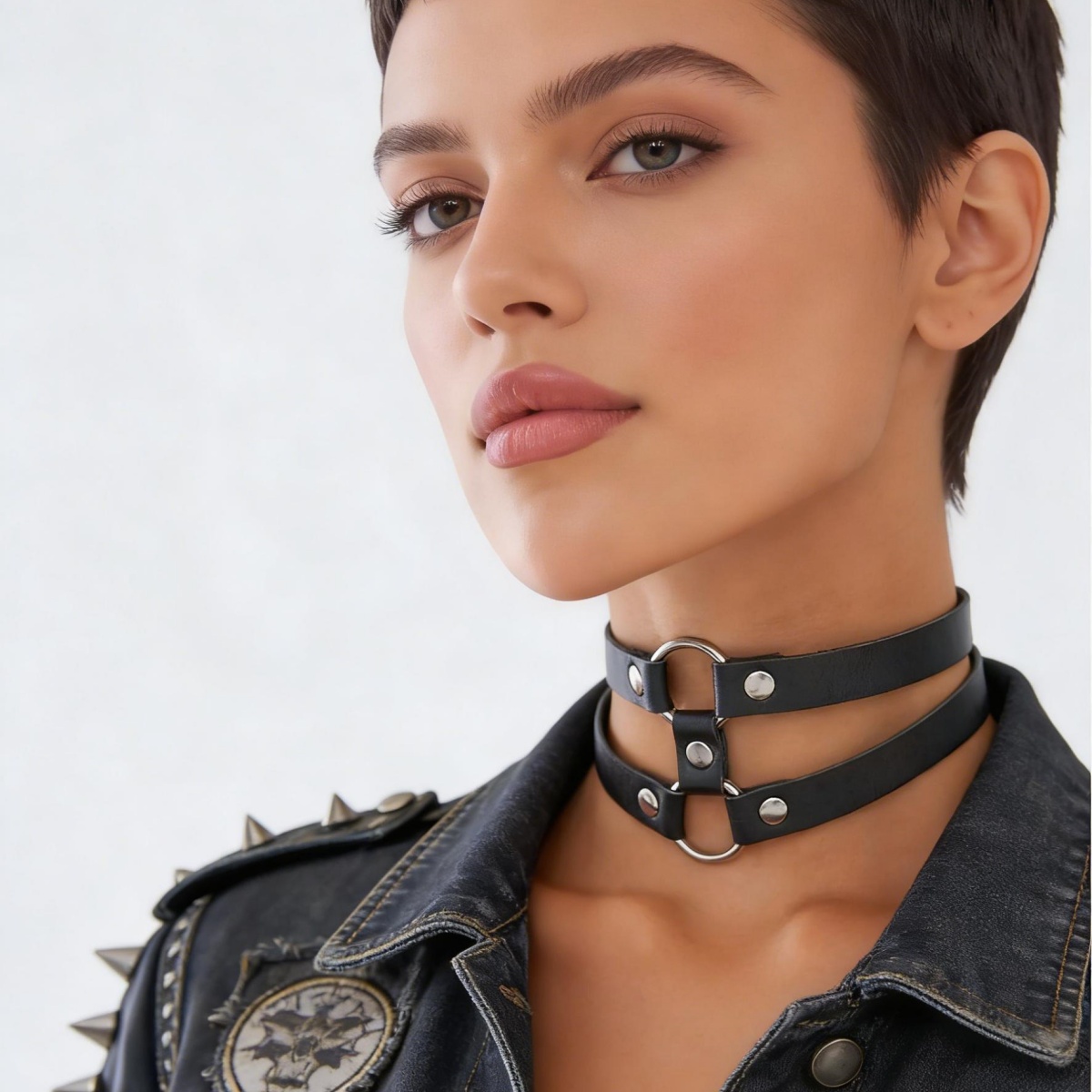 Modischer PU-Leder Spike-Choke – Goth Punk Spike Choker Bewertung und Preis