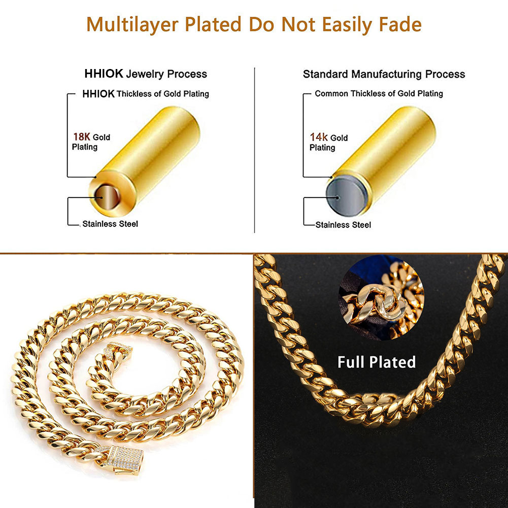 Vergoldete Herren-Halskette mi – Cuban Link Chain 12Mm Bewertung und Preis