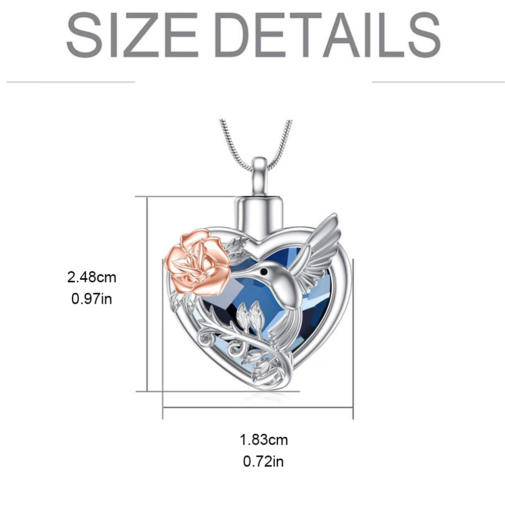 Kolibri Herz Urne Medaillon Ha – Heart Locket Necklace Photo Bewertung und Preis