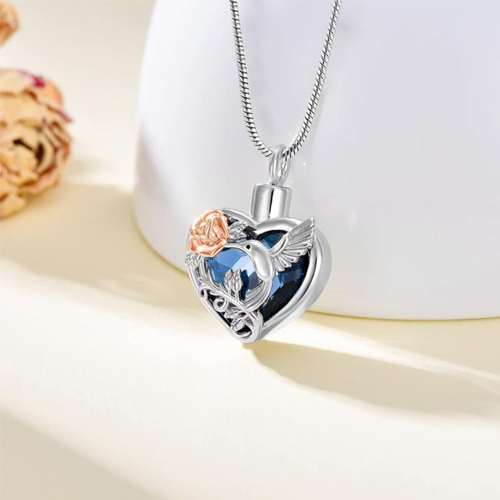 Kolibri Herz Urne Medaillon Ha – Heart Locket Necklace Photo Bewertung und Preis