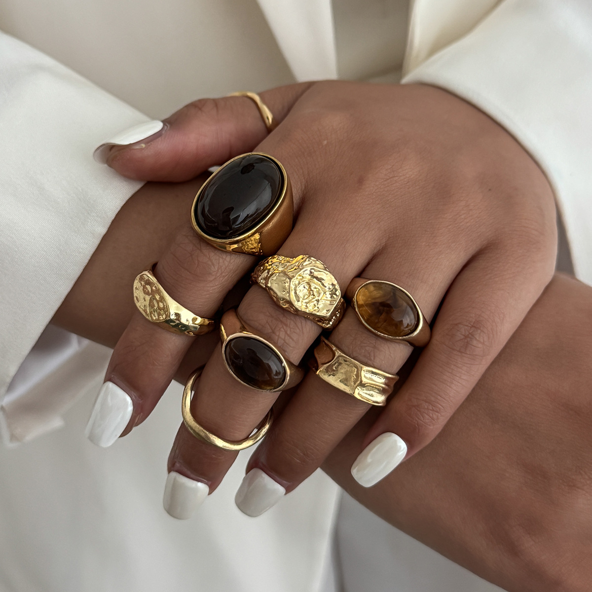 8 Teile/satz Vintage Bernstein – Vintage Punk Knuckle Rings Set Bewertung und Preis