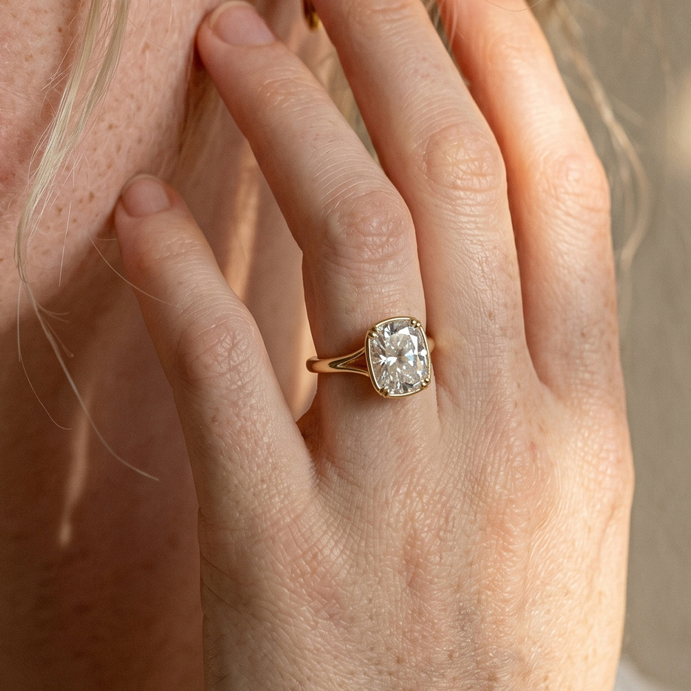 S925 Sterling Silber 1 Karat q – Moissanite Engagement Ring 1 Carat Bewertung und Preis