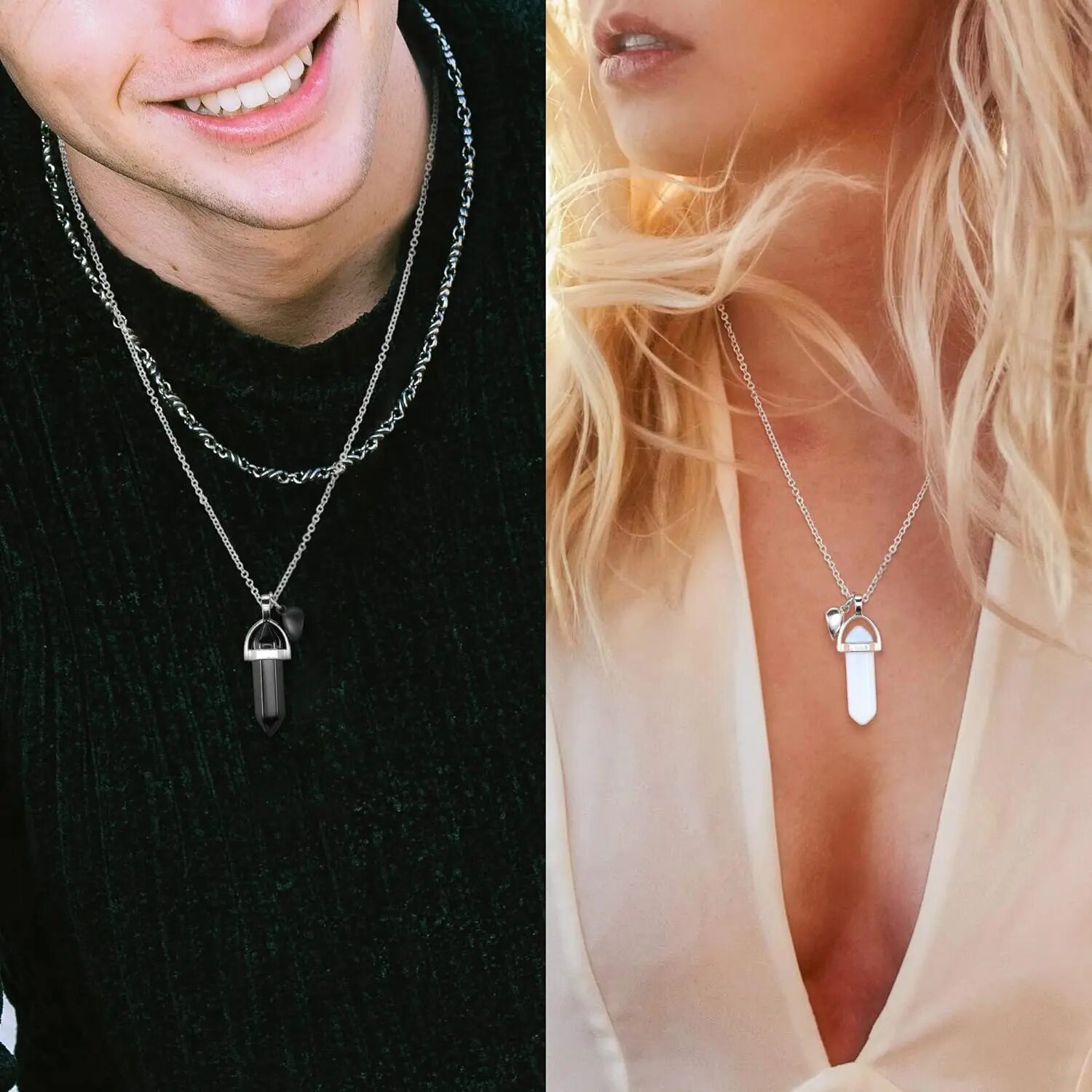 Kristall-Freundschafts-Halsket – Magnetic Couple Matching Necklaces Bewertung und Preis