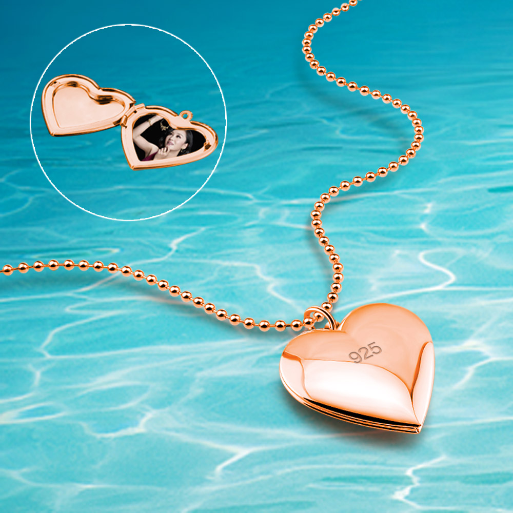 Ewige Liebe Herz Halsband 925  – Heart Locket Necklace Photo Bewertung und Preis