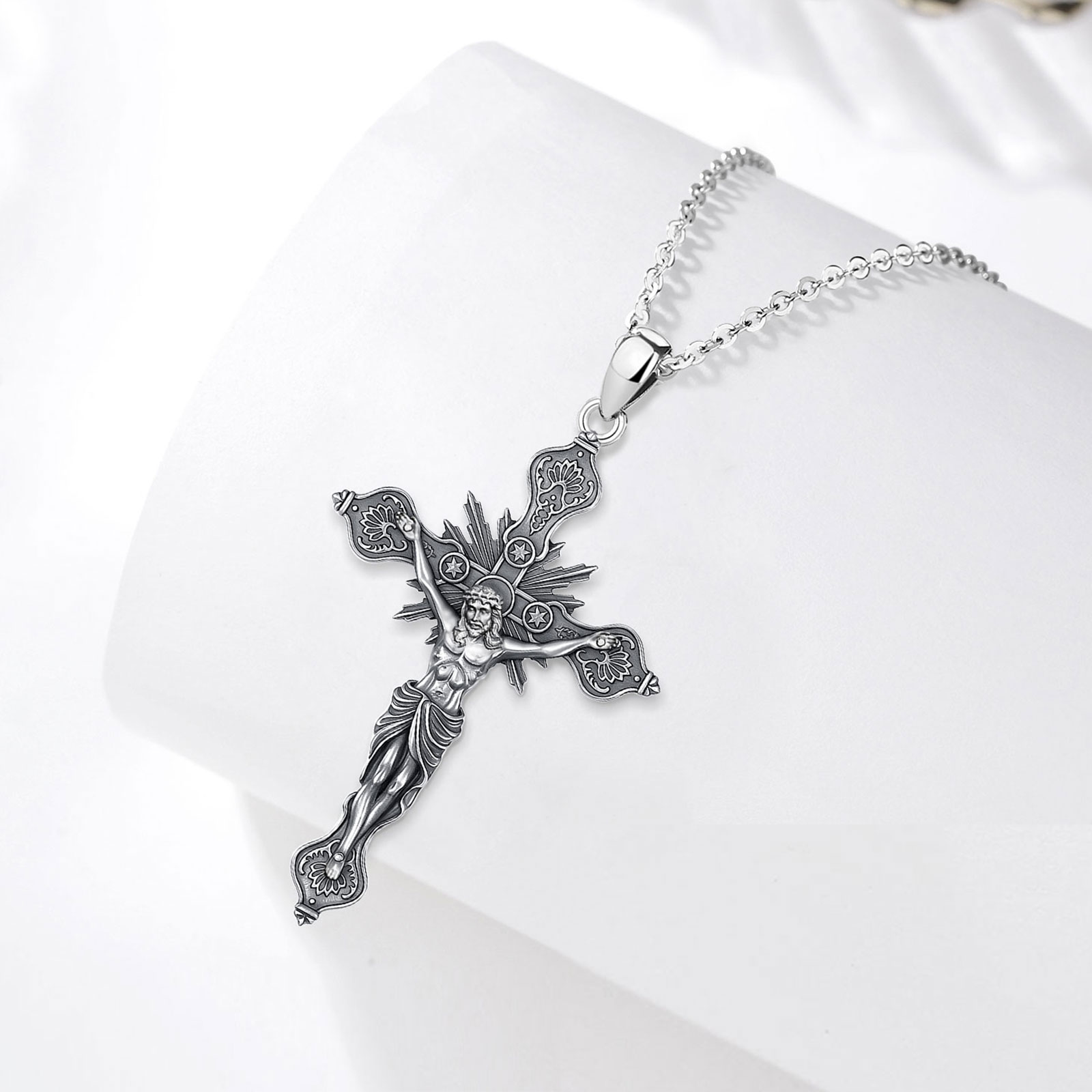 Eudora Neue Kruzifix-Kreuz-Hal – 925 Sterling Silver Chain Necklace Men Bewertung und Preis