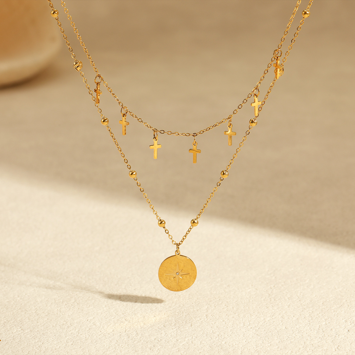 Vintage Doppelschichtige Kreuz – Layered Pendant Necklace Aesthetic Bewertung und Preis